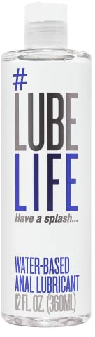 LubeLife Water-Based Anal Lube for Men, Women & Couples – Personal Lubricant Safe for Ingestion, Toy & Condom Compatible, Water Based Lubricant Gel for Privacy & Intimacy (12 Fl Oz)