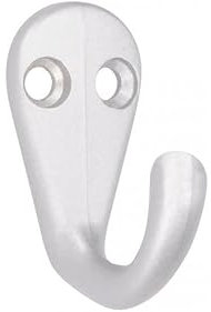 SIRO Kleiderhaken Haan, Schlicht, Druckguss alufarbig pulverbeschichtet, 41 mm x 33 mm x 20 mm, LA 10 mm, 1133/PB21