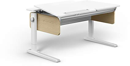 Moll Champion Left Up Kinderschreibtisch höhenverstellbar | mitwachsend & ergonomisch mit geteilter, neigbarer Tischplatte & gerundeten Ecken | ideal für Schulkinder | Made in Germany