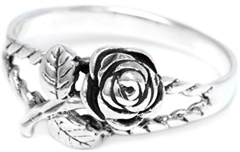 Windalf Romantischer Vintage Liebes-Ring IONA 0.9 cm Rosenschmuck Freundschaftsring Bohemia Midi Ring Verlobungsring 925 Sterlingsilber (Silber, 64 (20.4))