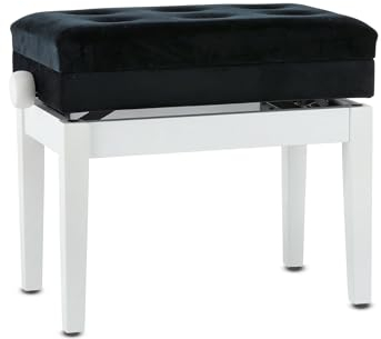 GEWA Pianobank Deluxe Compartment weiß matt, mit Notenfach