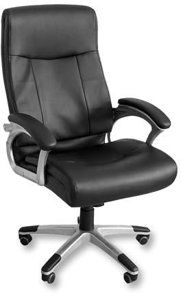 NATIV Bürostuhl, schwarz mit Armlehnen, Schreibtischstuhl verstellbar