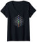 Damen Blume des Lebens, Chakra, Heilige Geometrie, Yoga, Symbol T-Shirt mit V-Ausschnitt