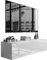 lukmebel Colgante TV-Ständer Doppelschrank mit Push-to-Open-Mechanismus Wandmontage Glatte Minimalistische Front aus Laminierter Platte 40x150x36 cm Weiß/Glänzend Weiß