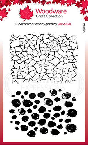 Woodware Klare Stempel Singles Crackles & Dots - transparenter Photopolymer-Stempel, haftet an Acrylblöcken, dekoratives Zubehör für Karten, Journal, DIY-Basteln/Kunst