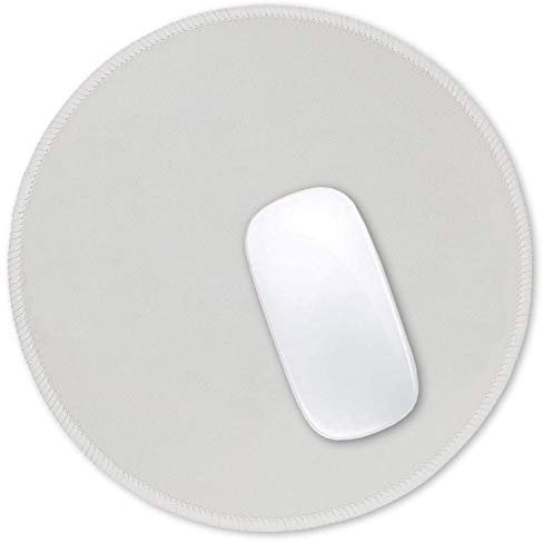 Hsurbtra Gray Mouse Pad, Premium-Textured Small Round Mousepad 22 x 22 cm, Stitched Edge Anti-slip Waterproof Rubber Mouse Mat, Pretty Cute Mouse Pad for Office Home Gaming Laptop Men Women Kids