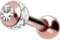 PIERCINGLINE Ohrpiercing EPOXY-RING-KUGEL + Kristall Piercing Ohrstecker Helixpiercing Roségoldfarben 3 mm