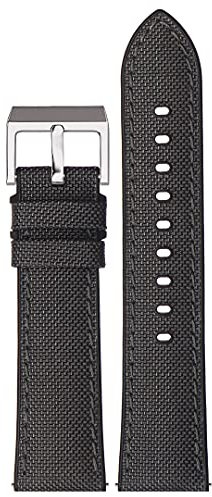 Stailer Uhrenarmband 22mm grau, aus original Cordura® Classic Fabric 1000D Nylon, mit Silikonfutter, Ersatzarmband 22 mm dunkelgrau, Armband mit Edelstahl Metall Schließe für Herren