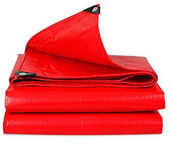 Abdeckplane Rot Geflochten PE Plane mit Perforationen UV Winddicht Pflanzendämmung Baldachin Abdeckung Wasserdicht Plane für Wohnwagen Gartenmöbel 3x4m