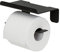 Tiger Colar Toilettenpapierhalter mit Ablage zum Kleben, Edelstahl, Schwarz pulverbeschichtet, mit integrierter Klebefolie zur Montage ohne Bohren, 16x7,6x10,3 cm