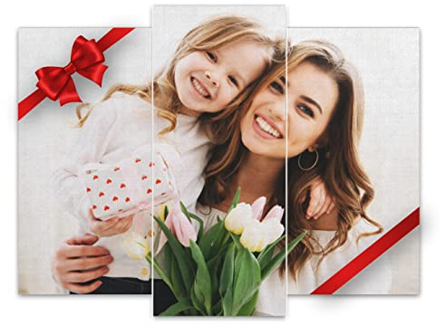 Estika Ihr Foto auf Leinwand - 90x70 cm, 3-teilige - Fotogeschenke mit eigenem foto, Leinwand bilder, Personalisierte