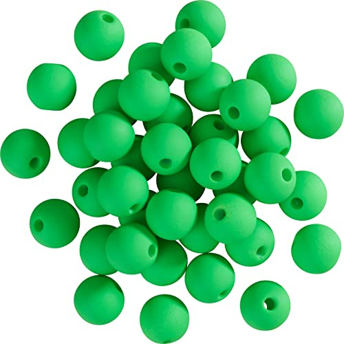 Rico Design itoshii Neon-Perlen Kunststoff 8 mm 40 Stück Bastelperlen Grün