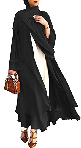 Frauen Muslimisches Gebet Chiffon Offenes Kleid Abaya Dubai Türkei Islam Kaftan islamischer Ramadan Eid Mubarak Frauen Robe Ohne Hijab