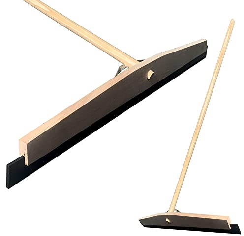 Newman and Cole Wooden Floor Squeegee Heavy Duty for Industrial Cleaning | Large Squeegee Broom with 120cm Wooden Handle | Wet Room Floor Cleaner, Warehouse, Patio and Swimming Pool Squeegee (36-inch)