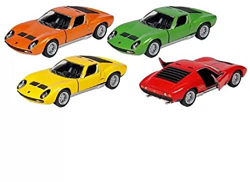 Goki - Lamborghini Miura P400 SV (1971), Metall, 1:34, L = 12,5 cm Auto und Figuren, Mehrfarbig (12305)