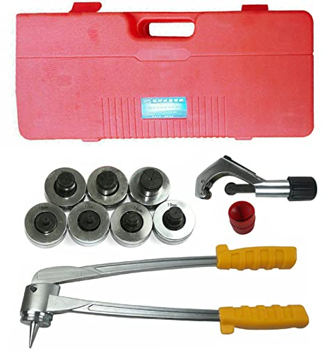 Rohrexpander Manuelle Rohraufweiter Set 10-28mm Kupferrohr Alurohr Rohr Aufweitzange mit Rohrschneider 4-28mm Satz im Koffer