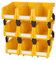 AERCANA Plastic Storage Bins Stackable Organizer Bins Shelf Storage Bin Garage Storage Bins(Yellow,Pack of 9)