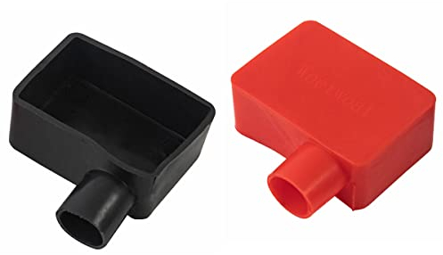 Cubierta para batería de coche, 2 unidades, Protector Bateria Coche, Cubierta de Batería de PVC, Cubierta de Borne Bateria Coche, Cubierta de Conexión, Protección de Aislamiento, Negro+Rojo