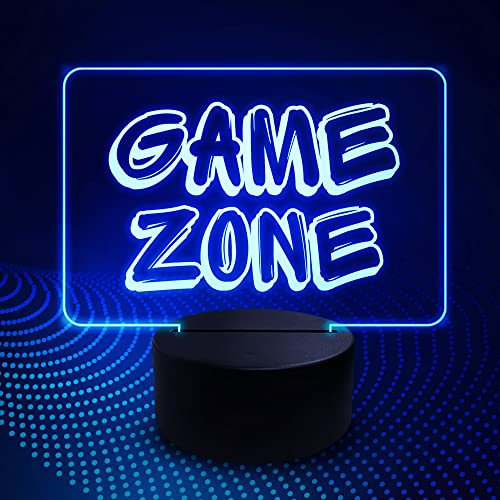 Red Ocean Game Zone Gamer Gift LED Neon Plaque Games Room Boys Bedroom Night Light Christmas Gift For Son Brother Men Boys Gaming Sign