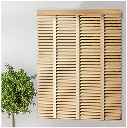 DLLY Bambus Jalousien, Holz Venezianische Jalousie, Horizontal Fenster Jalousien, Thermisch Isolierte Rollos Für Haus/küche/büro, Mit 50mm/2in Lamellen,WxH-140x180cm/55 * 71in