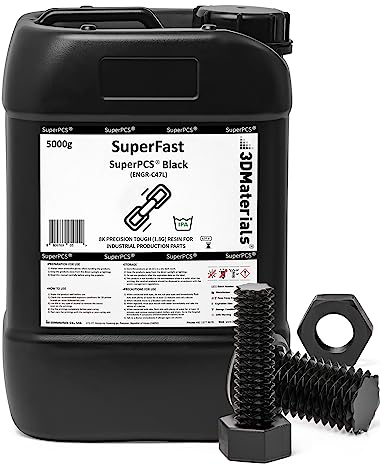 SuperPCS 3D-Drucker Harz, härtestes und schnellstes, 50 µm, 1,8 GPA, Druck in 1,5 Sek., Hergestellt in Korea von 3DMaterials (5000g, Schwarz)