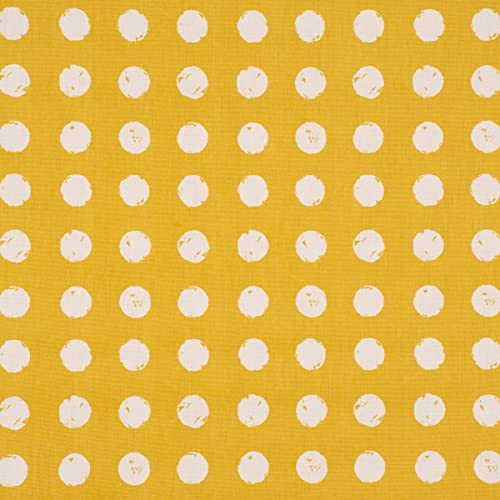 Panama Dekostoff Baumwollstoff Zero Saffron Punkte gelb weiß 140cm