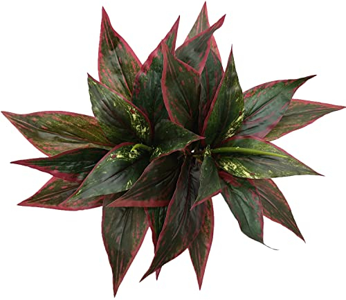 Künstliche Agave, künstliche Pflanzen, rot, 2 Stück, 25,4 cm, künstliche Sträucher, Blumen, Gras, Pflanze für Hochzeit, Party, Büro, Innen- und Außenbereich, Zuhause, Hof, Garten, Grünblätter,
