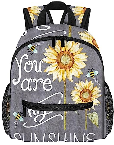 You Are My Sunshine Words on Blackboard Bees Vintage Sunflowers Toddler Kid Boys Girls Kindergarten Children Snack Nursery School Backpack, mehrfarbig, 10x4x12 in