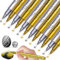 RiyaNed Marquage acrylique,Marqueurs argenté or,marqueurs permanents,Imperméable, séchage rapide, convient pour le bois, le métal, le verre, le tissu, la pierre, (12 pcs)