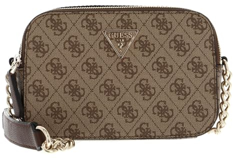 GUESS Noelle Crossbody Camera Bag Latte Logo/Brown