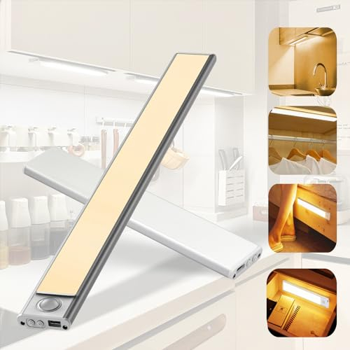 ANKBOY Unterbauleuchte Küche LED, LED Schrankbeleuchtung Innen mit Bewegungsmelder Dimmbar USB Wiederaufladbar mit Magnetstreifen für Kleiderschrank, Treppe, Kofferraum