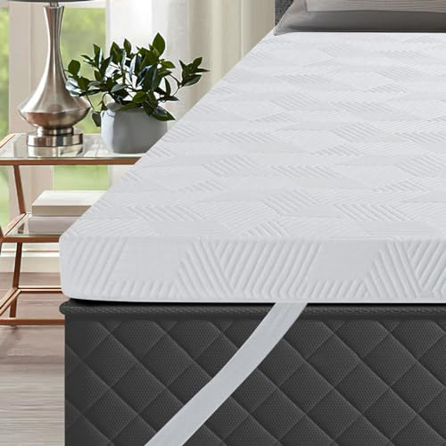 Autsel Surmatelas en Mousse à Mémoire de Forme et en Gel Refroidissant 140x200cm Matelas avec Housse Amovible - Épaisseur de 7.5cm