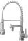 Warmiehomy Professional Kitchen Tap,High Arc Kitchen Taps with Pull Out Sprayer,360° Swivel Double Spouts Spring 1 Hole Sink Taps Mixer for Kitchen,Brushed Nickel