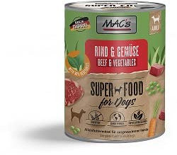 6 Dosen Macs Dog Hundefutter je 800 g (Rind & Gemüse)
