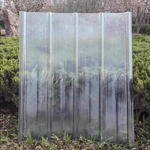 Placa de Iluminación Natural FRP de 2 Mm de Espesor,Paneles de Techo Silencioso,Chapa Ondulada de la Protección Ultravioleta de la Nieve de la Lluvia,Chapa Tejado Exterior (0.9x0.8m/35x31in,16 Pcs)