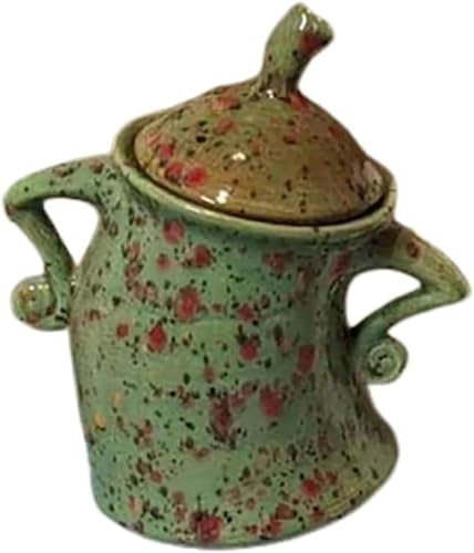 MIRUIKE Canister With Attitude,Cute Sassy Tea Pot Storage Canister with Airtight Lid Fun Food Jar Stylish Teapot Large Ceramics Lid, Creative for Coffee, Tea, Sugar, and Spices (Green)