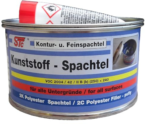 STC Kunststoffspachtel – Konturspachtel dunkelgrau 500 g Dose | Styrolreduzierte Feinspachtelmasse