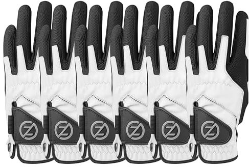 Zero Friction Herren Golfhandschuh aus Synthetik, universelle Passform, Einheitsgröße (6 Stück), auf der linken Hand getragen