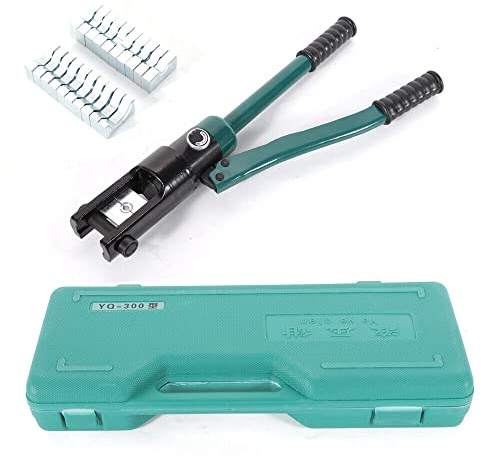 10T Hydraulische Crimpzange Kabelschuh Presszange Crimpzange Kupferrohr 12mm mit Dies Set für Kupfer-Aluminium-Kabelschuhe, (grün)
