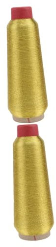 Anneome 2pezzi Filo Ricamo Metallico Oro Yards Per Cucito e Ricamo Macchina Alta Resistenza Per Progetti Creativi e
