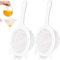 REJOECE 2 Pack Fine Mesh Strainer, Plastic Nylon, 300/450 Mesh, Ultra Fine, Food Strainer with Comfortable Handles, for Juice, Coffee, Soy Milk, White