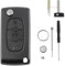 CE0536 Pour Citroën C4 C5 C6 pour Citroën C4 Picasso pour Citroën C4 Grand Picasso 3 boutons Coque de clé de voiture Coque de batterie CR1620 Outil de retrait de broches