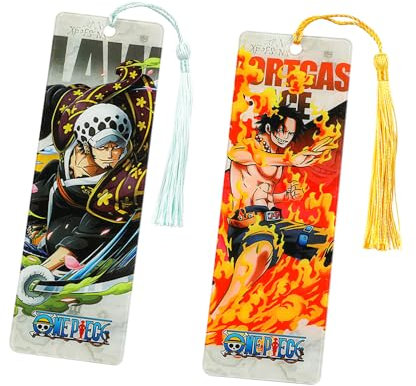Cartoon-Anime-Serie Lesezeichen – Luffy Sauron Zorro Dragonball Acryl-Lesezeichen, Geschenksammlung für Anime-Liebhaber, Lesegeschenke für Buchliebhaber, Bücherwürmer (2 Stück D)