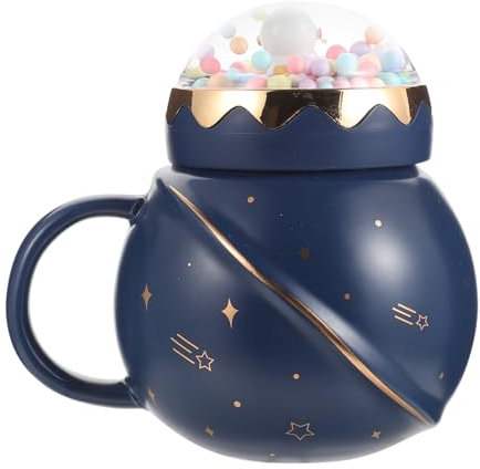 Ciieeo 1 Satz Planetenbecher Tassen Reisekaffeetasse Vatertagsbecher Vatertagskaffee Kontrolle Spender keramikbecher Astronautenbecher Dekobecher aus Keramik dekorative Keramiktasse Blue