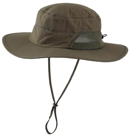 Magracy UPF 50+ Sonnenhut mit breiter Krempe für Herren Damen Outdoor Sommer Safari Hut Verstellbar für Angeln Wandern, armee-grün, Einheitsgröße