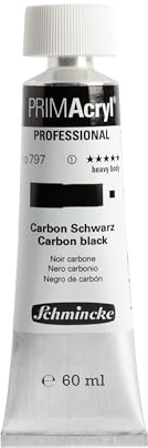 Schmincke - PRIMAcryl Professional Finest Brilliant Acrylic Paint, Carbon Black, 60ml Tube, 13 797 011, Premium Acrylic Paint, Acrylic Paint, Professional Quality