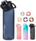 Metyniete Air Water Bottle with 5 Fruit Flavour Pods, 720ml Starter Set, BPA Free Water Bottles Flavour Pods Scented 0 Sugar Water for Home Outdoor Sports Fitness (Navy)