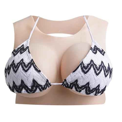 Zilasegy Silicone Breasts Forms,Fake Breastplate B-G Cup Fake Boobs for Crossdressers Transgender Drag Queen Cosplay(Plus Size)