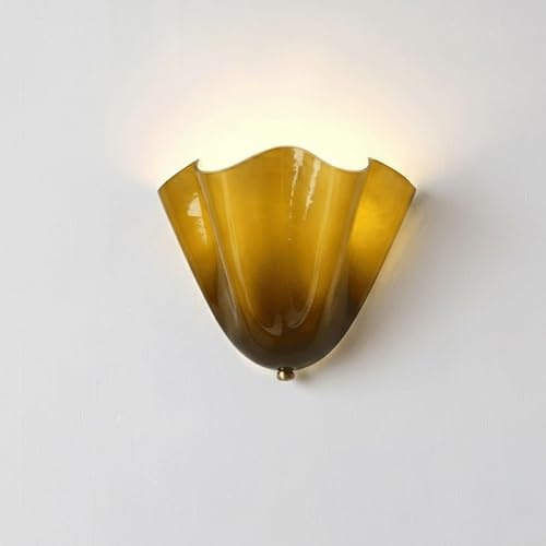 E27 Muschel Wandlampe Innen Weiß Kreativ Wandleuchte aus Farbig Glas 3000K Warmes Licht Vintage Nachttischlampe-Wand Dekoratives Nachtlicht Muschel Lampe für Schlafzimmer, Wohnzimmer, Flur,Grün