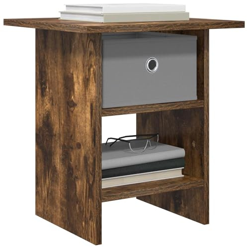 vidaXL Nachttisch 2 pcs Geräucherte Eiche 41 x 40 x 45 cm, Wohnzimmer Tisch, modernes rechteckiges Design, robuster Nachttisch, platzsparend mit viel Stauraum